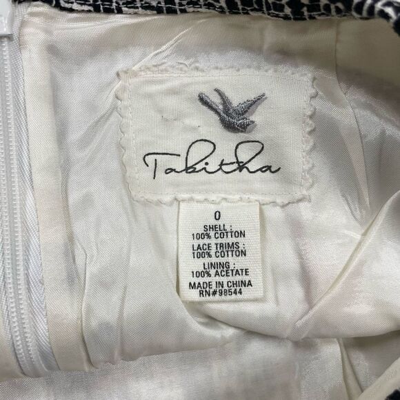 Anthropologie Tabitha Women’s Size 0 Geometric Black White Mini Skirt Zipper - Picture 4 of 4